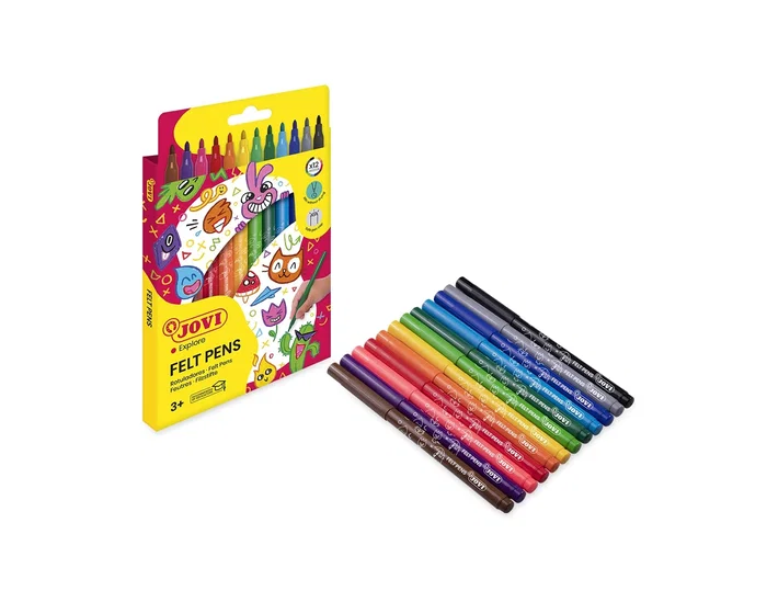 Jovi Estuche de 12 Rotuladores Slim Colores Surtidos
