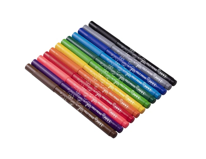 Jovi Estuche de 12 Rotuladores Slim Colores Surtidos