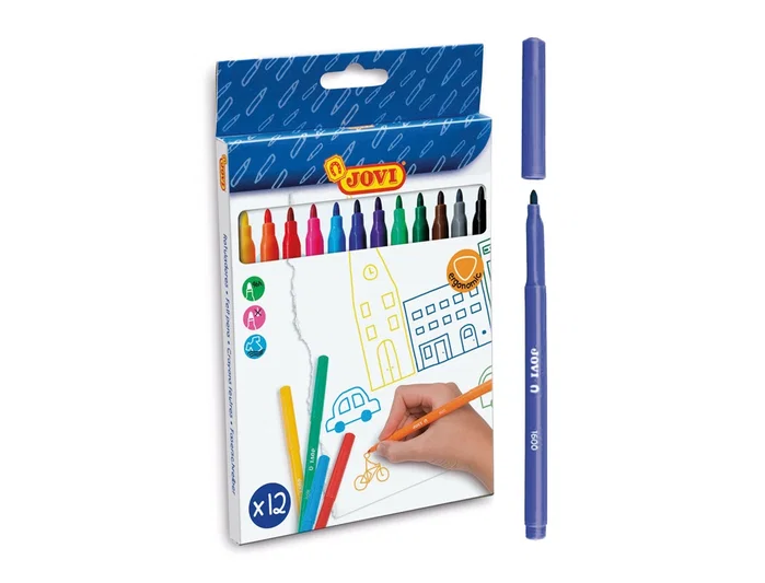 Jovi Estuche de 12 Rotuladores Colores Surtidos Slim 140mm Jovi Estuche de 12 Rotuladores Colores Surtidos Slim 140mm