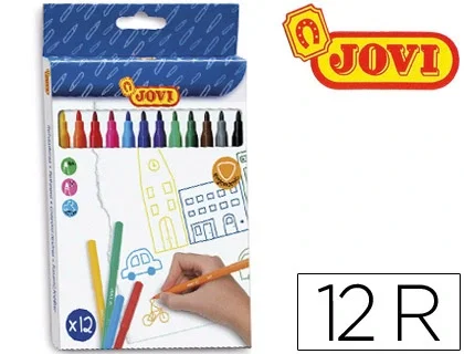 Jovi Estuche de 12 Rotuladores Colores Surtidos Slim 140mm Jovi Estuche de 12 Rotuladores Colores Surtidos Slim 140mm