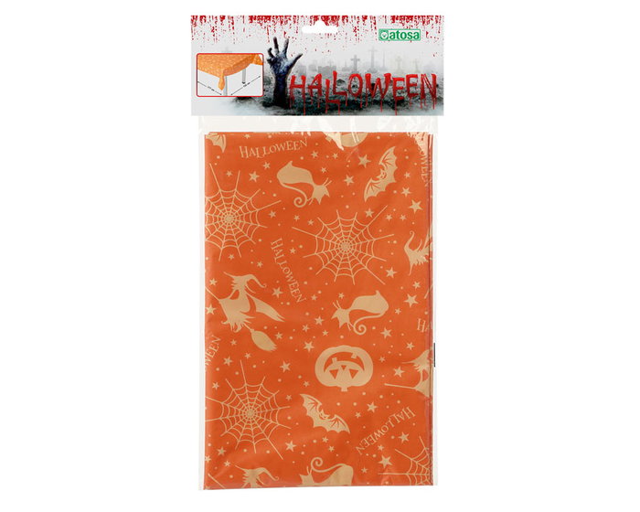 Mantel Rectangular Naranja con Estampado Halloween 132x177cm Mantel Rectangular Naranja con Estampado Halloween 132x177cm