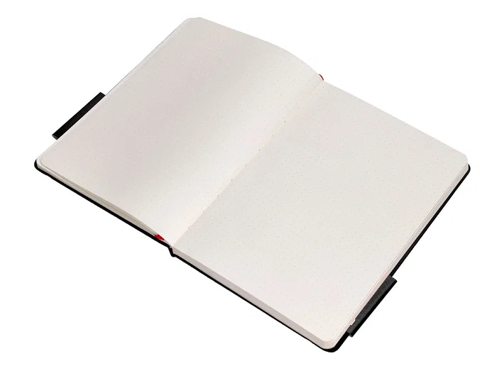 Antartik Cuaderno A5 Hojas Puntos Tapa Dura Negro y Rojo 100 Hojas 80 gr FSC