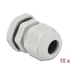DeLOCK Prensacables PG11 Gris (10 piezas)