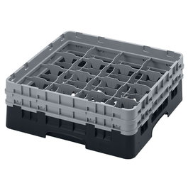 CAMBRO - 16S434-110 - Cesta de lavado 16 comp. 2 alturas - 10,9 cm Ø máx. - alt. máx. 13,5 cm - 50 x 50 x 18,4 cm - Negro