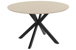 DKD Home Decor Mesa Comedor Vintage Marron Negro 120 x 75 x 120 cm