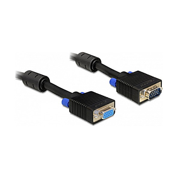DeLOCK Cable de extensión VGA 1 m Macho a Hembra Negro