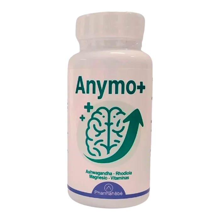 PHARMAHEBE Anymo+ 60 Cap - Complemento Alimenticio para Estrés con Vitaminas B y Magnesio