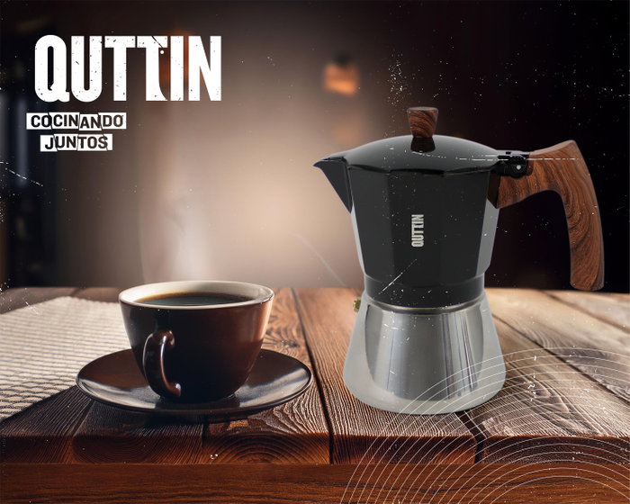 Quttin Cafetera de Inducción 3 Servicios Black