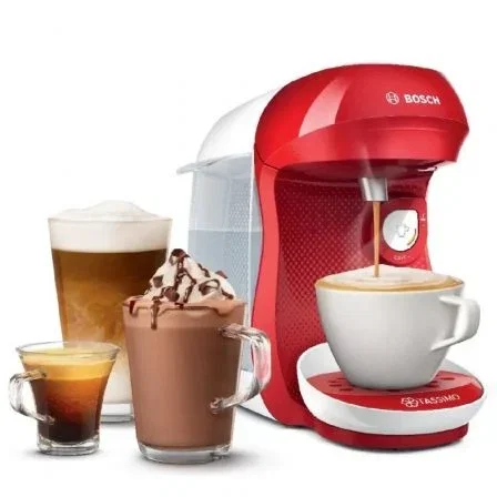 Cafetera de Cápsulas Bosch Tassimo Happy/ Blanca y Roja