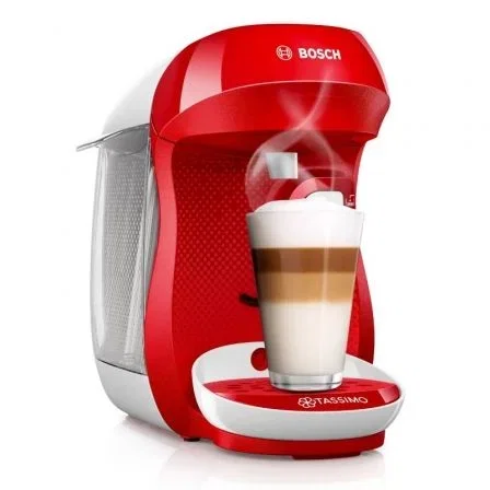 Cafetera de Cápsulas Bosch Tassimo Happy/ Blanca y Roja