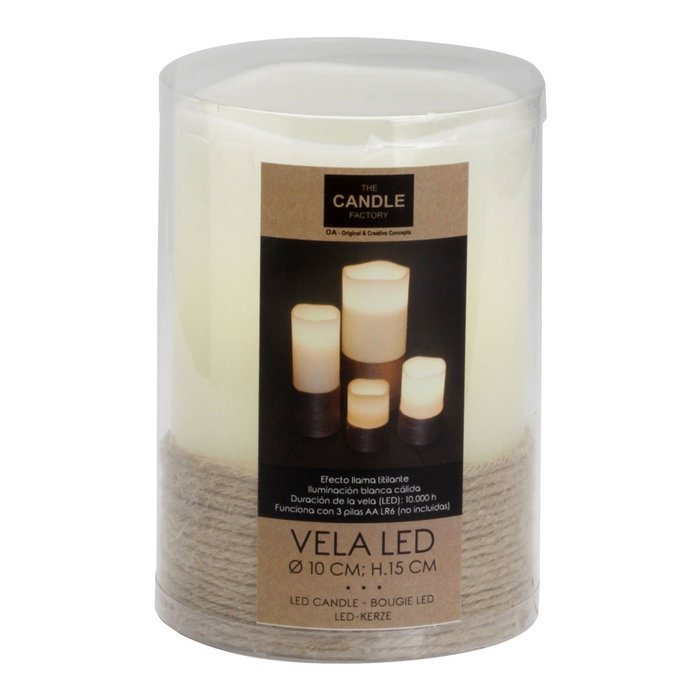 The Candle Factory Vela LED con Base de Cuerda Crema The Candle Factory Vela LED con Base de Cuerda Crema