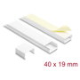 DeLOCK 22088 Canaleta autoadhesiva con tapa deslizante 40 x 19 mm, 2 unidades, Blanco
