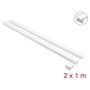 DeLOCK 22088 Canaleta autoadhesiva con tapa deslizante 40 x 19 mm, 2 unidades, Blanco