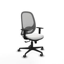 PIQUERAS Y CRESPO Silla de oficina Cilanco con mecanismo Sincro, Blanco y Gris