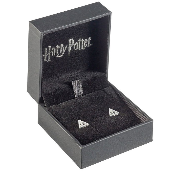 The Carat Shop Pendientes Deathly Hallows de plata de ley Harry Potter