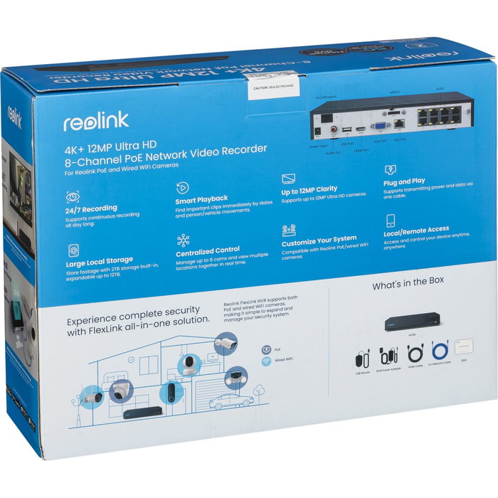 Reolink NVS8 NVR de 8 canales con HDD de 2 TB y PoE Reolink NVS8 NVR de 8 canales con HDD de 2 TB y PoE