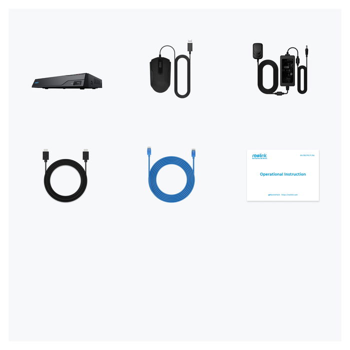 Reolink NVS8 NVR Grabador de Video 8 Canales 3840 x 2160 Pixeles 2TB Almacenamiento PoE