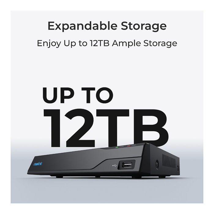 Reolink NVS8 NVR Grabador de Video 8 Canales 3840 x 2160 Pixeles 2TB Almacenamiento PoE