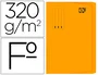 Gio Subcarpeta Pocket de cartulina folio 320 g/m² con solapa y bolsa, capacidad 250 hojas, color naranja, certificado Blue Angel