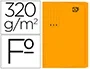 Gio Subcarpeta Pocket de cartulina folio 320 g/m² con solapa y bolsa, capacidad 250 hojas, color naranja, certificado Blue Angel
