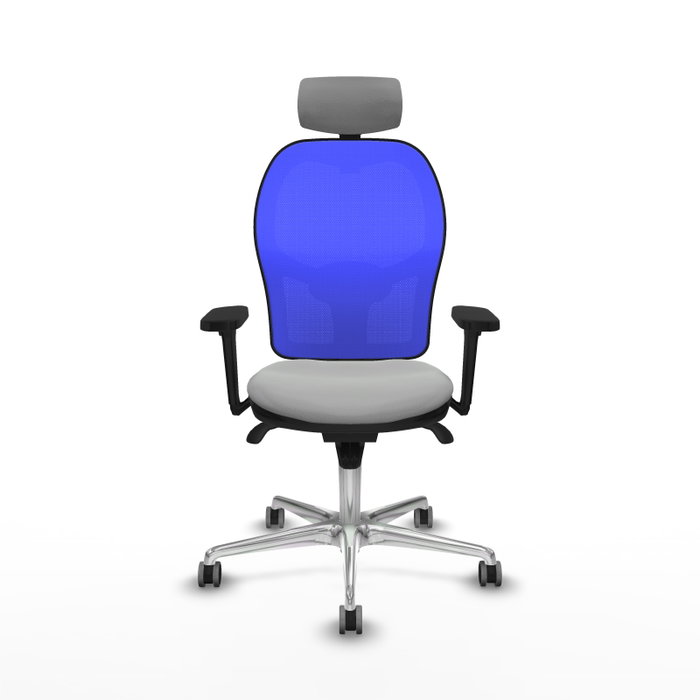PIQUERAS Y CRESPO Silla de oficina Jorquera con mecanismo Sincro, Gris claro y Azul