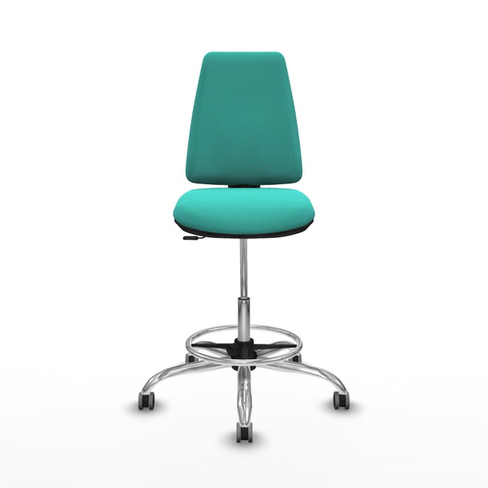 PIQUERAS Y CRESPO Taburete Elche CP Turquesa con Base Cromada PIQUERAS Y CRESPO Taburete Elche CP Turquesa con Base Cromada