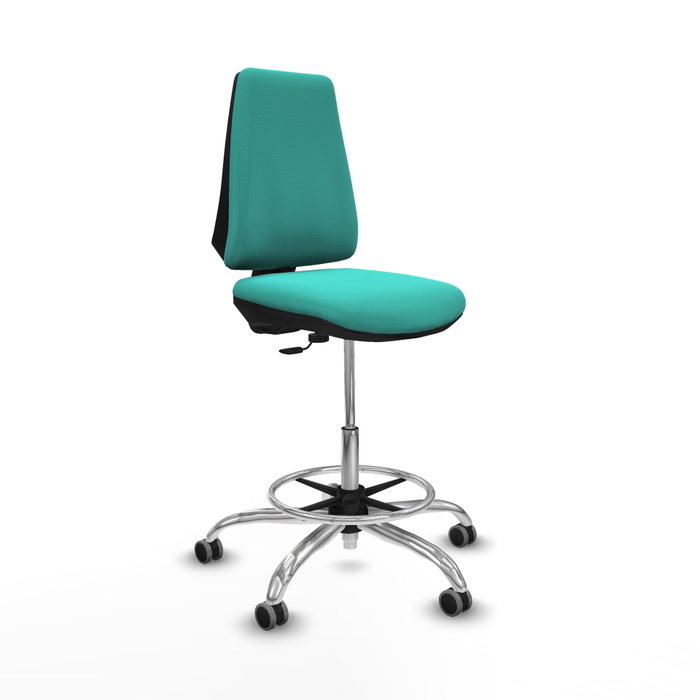 PIQUERAS Y CRESPO Taburete Elche CP Turquesa con Base Cromada PIQUERAS Y CRESPO Taburete Elche CP Turquesa con Base Cromada