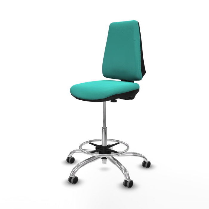 PIQUERAS Y CRESPO Taburete Elche CP Turquesa con Base Cromada PIQUERAS Y CRESPO Taburete Elche CP Turquesa con Base Cromada