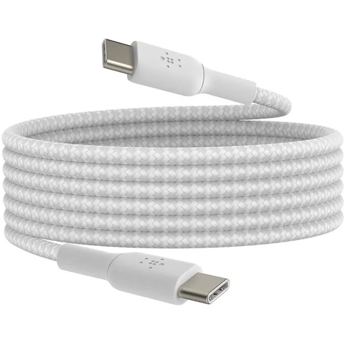 Belkin AAAQF89283 Cable USB-C a USB-C Trenzado 2 Metros Blanco Belkin AAAQF89283 Cable USB-C a USB-C Trenzado 2 Metros Blanco