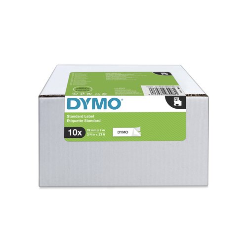 Dymo Cinta LM D1 Multipack 19mm x 7m Negro sobre Blanco