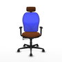 PIQUERAS Y CRESPO Silla de oficina Jorquera Marrón y Azul