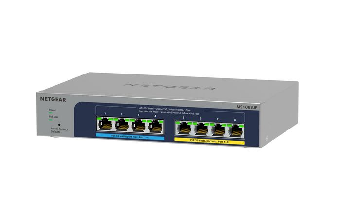 NETGEAR MS108EUP-100EUS Switch 8-port Ultra60 PoE++ Multi-Gigabit 2.5G L2/L3