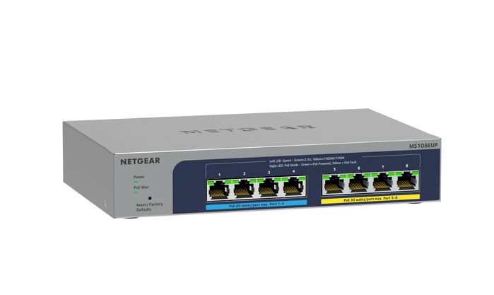NETGEAR MS108EUP-100EUS Switch 8-port Ultra60 PoE++ Multi-Gigabit 2.5G L2/L3