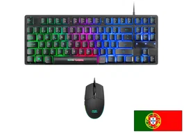 Mars Gaming MCPTKLPT Combo Gaming 2 en 1 Teclado TKL H-Mech RGB y Ratón Óptico 3200 DPI Layout Portugués Negro - Multiprocesador para PC, PS4, PS5, Xbox, Mac