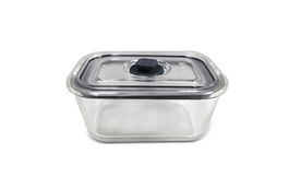 DKD Home Decor Recipiente Transparente 10.2 x 6.5 x 14.2 cm 500ml con Cierre Hermético, Apto Horno, Microondas y Lavavajillas