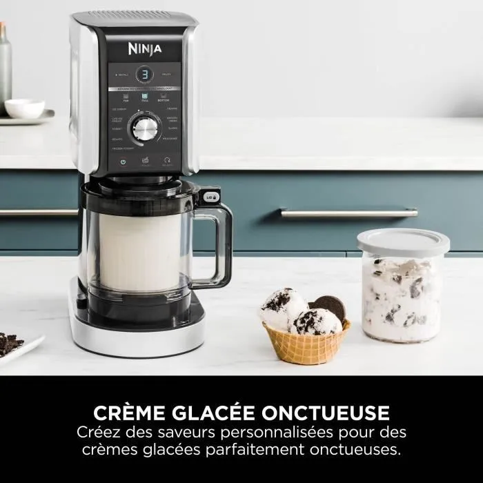 Ninja Creami Deluxe NC501EU, Máquina de Helados Plateada con 10 Programas