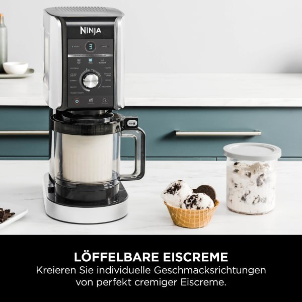 Ninja Creami Deluxe NC501EU, Máquina de Helados Plateada con 10 Programas