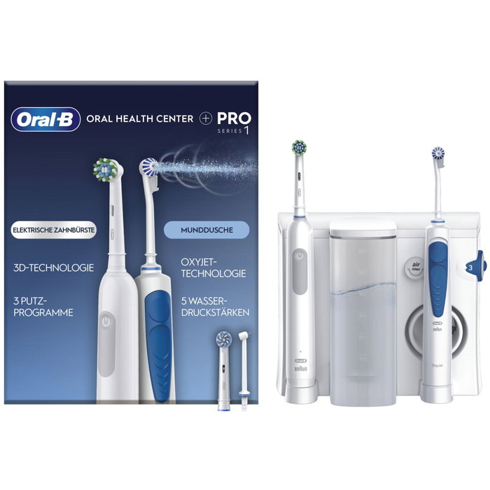 Oral-B Centro Dental Oxyjet 900 e Irrigador con Cepillo Eléctrico Pro 900 y Recambios