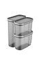 Hermia BNMSRGAR03-1227 Set de Cajas de Almacenaje de Plástico Sin BPA, Antracita, Incluye 1 Pieza (2700 ml) y 2 Piezas (1250 ml)
