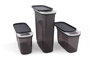 Hermia BNMSRGAR03-1227 Set de Cajas de Almacenaje de Plástico Sin BPA, Antracita, Incluye 1 Pieza (2700 ml) y 2 Piezas (1250 ml)