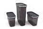 Hermia BNMSRGAR03-1227 Set de Cajas de Almacenaje de Plástico Sin BPA, Antracita, Incluye 1 Pieza (2700 ml) y 2 Piezas (1250 ml)