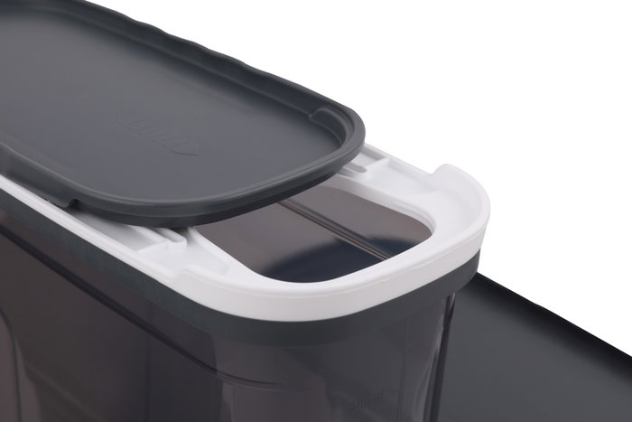 Hermia BNMSRGAR03-1227 Set de Cajas de Almacenaje de Plástico Sin BPA, Antracita, Incluye 1 Pieza (2700 ml) y 2 Piezas (1250 ml)