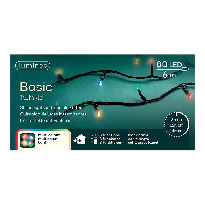 Lumineo Guirnalda Basic Multicolor 80 LEDs 6 m Lumineo Guirnalda Basic Multicolor 80 LEDs 6 m