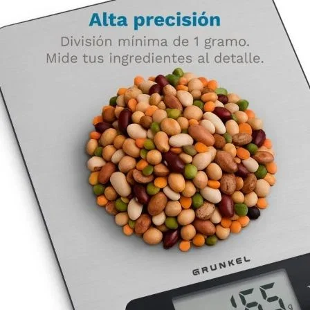 Grunkel Báscula de Cocina Electrónica BC-CookXT, hasta 5kg, Plata