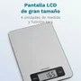 Grunkel Báscula de Cocina Electrónica BC-CookXT, hasta 5kg, Plata