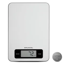 Grunkel BC-COOKXT Báscula de Cocina Electrónica Acero Inoxidable hasta 5kg, Precisión 1g, Función Tara, Pantalla LCD, Unidades g/ml/lb-oz/fl-oz, Encimera Rectangular