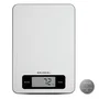 Grunkel BC-COOKXT Báscula de Cocina Electrónica Acero Inoxidable hasta 5kg, Precisión 1g, Función Tara, Pantalla LCD, Unidades g/ml/lb-oz/fl-oz, Encimera Rectangular