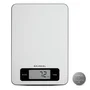 Grunkel BC-COOKXT Báscula de Cocina Electrónica Acero Inoxidable hasta 5kg, Precisión 1g, Función Tara, Pantalla LCD, Unidades g/ml/lb-oz/fl-oz, Encimera Rectangular
