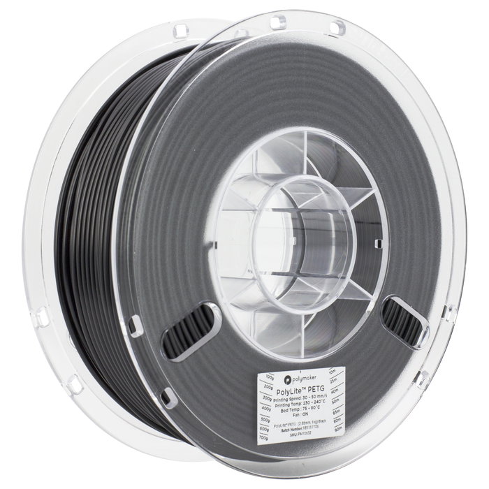 Polmask Filamento PETG 1.75 mm Negro 1 kg para Impresión 3D