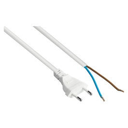 Kabelmeister Euro-Netzkabel cable de alimentación de 3 m con extremo abierto, blanco